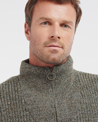 Barbour newtyne zip trui wol donkergroen | Regular-fit