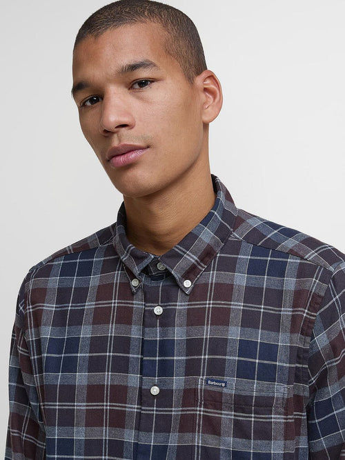 Fortrose overhemd tartan donkerblauw bruin