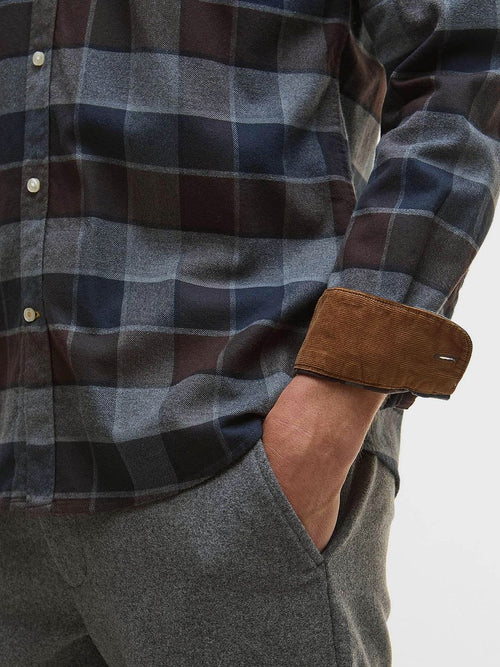 Barbour valley overhemd ruit antraciet bruin