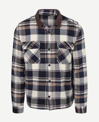 Barbour overshirt ruit grasmoor donkerblauw | Regular-fit