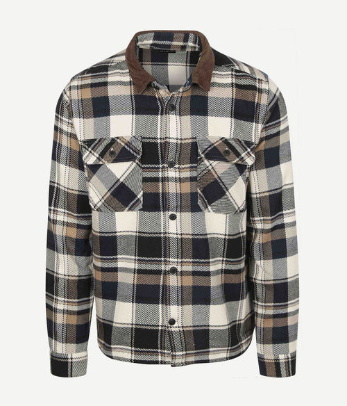 Barbour overshirt ruit grasmoor donkerblauw | Regular-fit