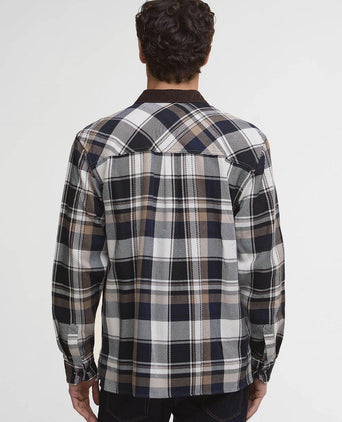 Barbour overshirt ruit grasmoor donkerblauw | Regular-fit