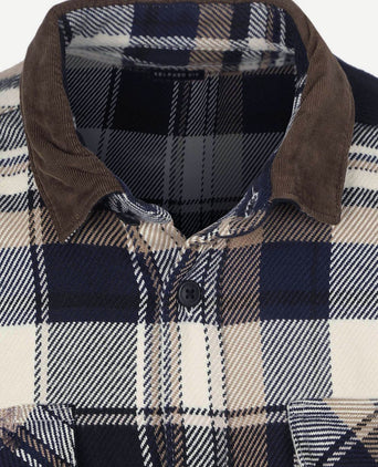 Overshirt ruit grasmoor donkerblauw