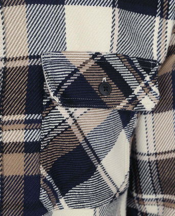 Overshirt ruit grasmoor donkerblauw
