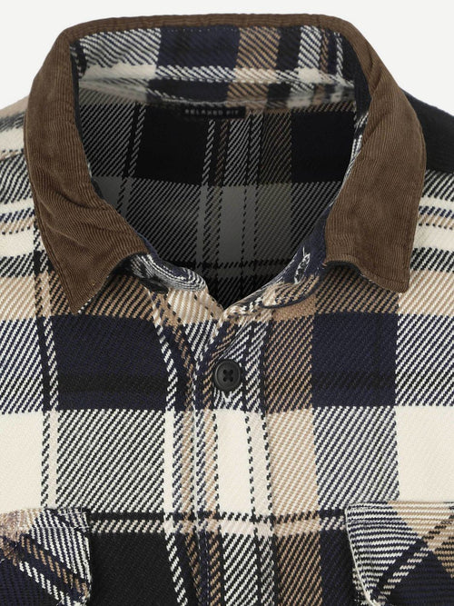 Barbour overshirt ruit grasmoor donkerblauw | Regular-fit