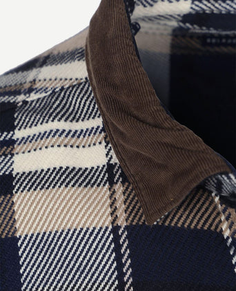 Barbour overshirt ruit grasmoor donkerblauw | Regular-fit