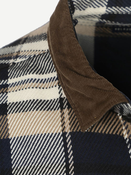 Barbour overshirt ruit grasmoor donkerblauw | Regular-fit