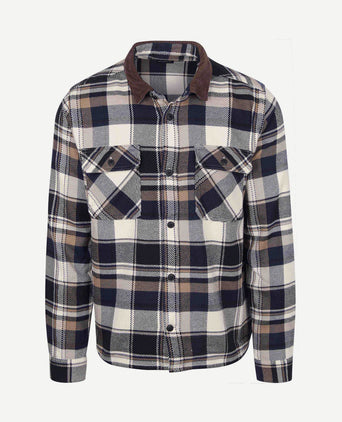 Overshirt ruit grasmoor donkerblauw