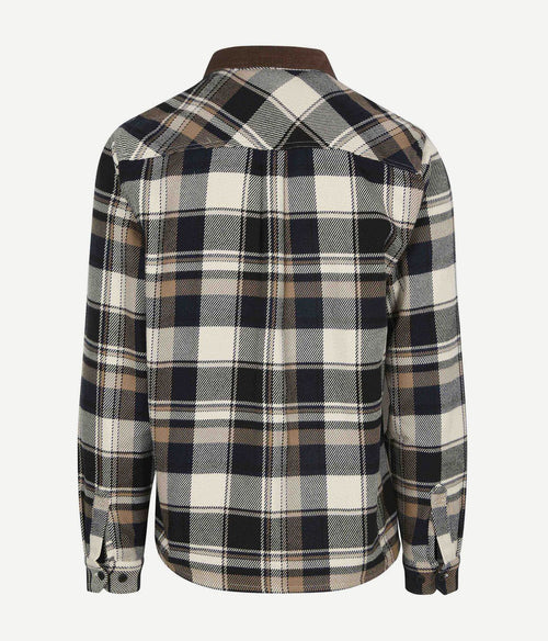 Barbour overshirt ruit grasmoor donkerblauw | Regular-fit