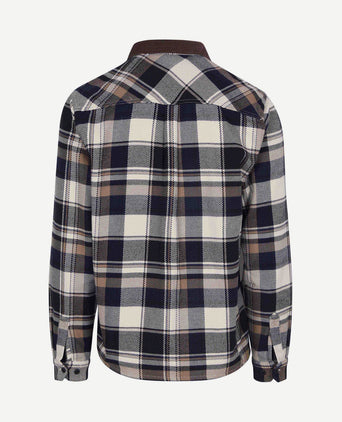 Overshirt ruit grasmoor donkerblauw