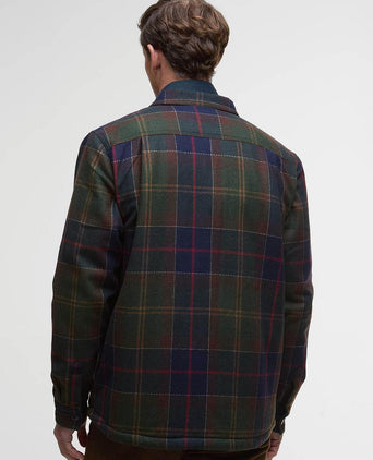 Overshirt wool blend ruit willberry olive
