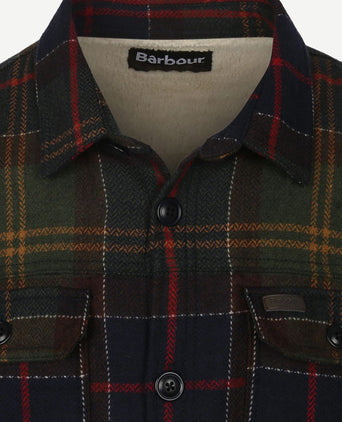 Overshirt wool blend ruit willberry olive