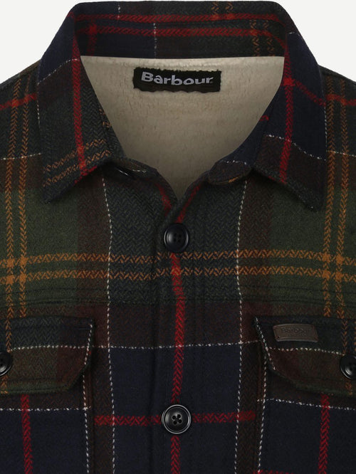 Barbour overshirt wool blend ruit willberry olive | Regular-fit