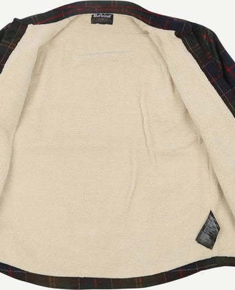 Barbour overshirt wool blend ruit willberry olive | Regular-fit