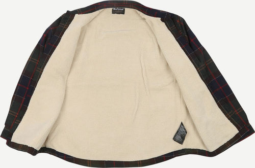 Barbour overshirt wool blend ruit willberry olive | Regular-fit