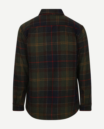 Barbour overshirt wool blend ruit willberry olive | Regular-fit