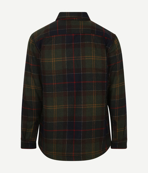 Barbour overshirt wool blend ruit willberry olive | Regular-fit