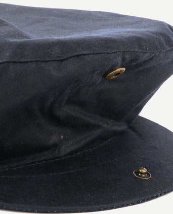 Wax flat cap donkerblauw