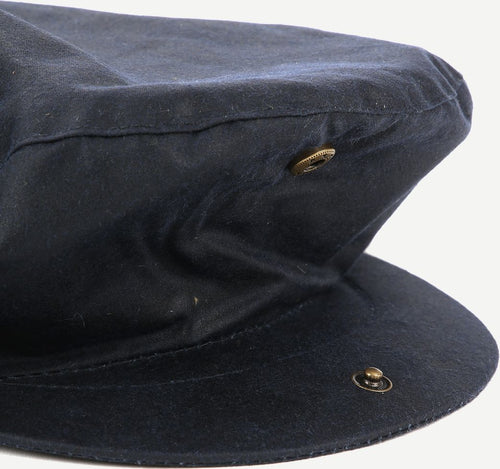 Wax flat cap donkerblauw