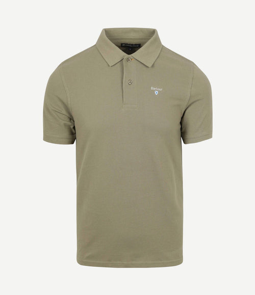 Pique polo dusty groen
