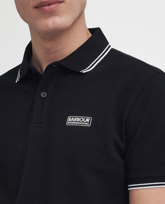 International piqué poloshirt evan tipped zwart