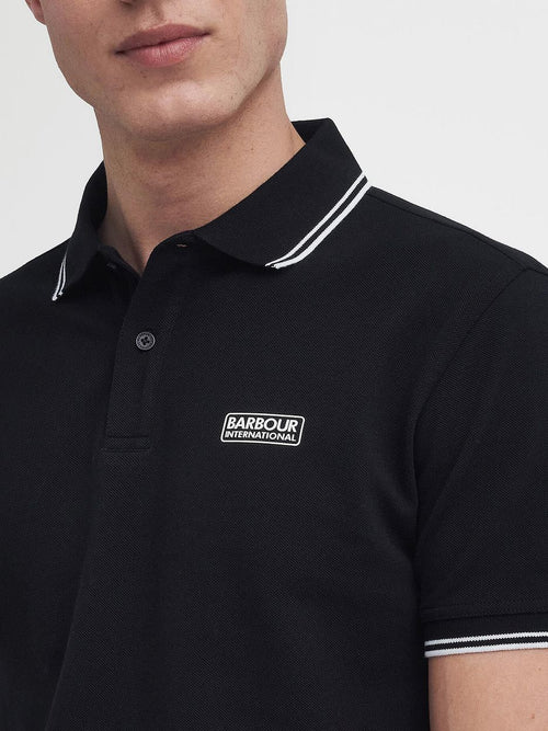 International piqué poloshirt evan tipped zwart