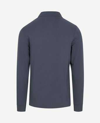 International longsleeve piqué poloshirt washed charcoal