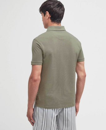 Pique polo dusty groen