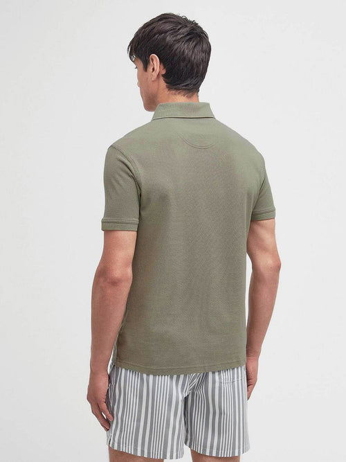 Pique polo dusty groen