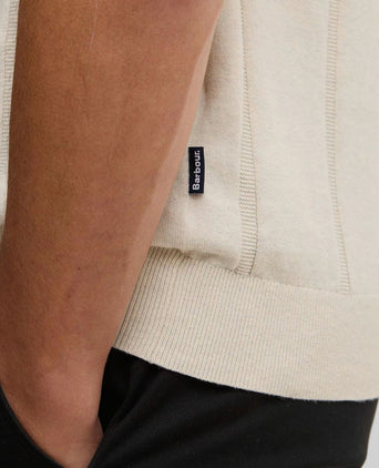Wellburn knitted polo ecru