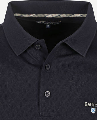 Barbour polo sutton tailored donkerblauw