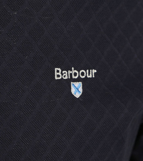 Barbour polo sutton tailored donkerblauw