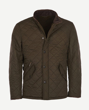 Barbour quilted jas powell olijf