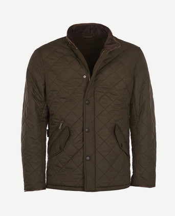 Quilted jas powell olijf