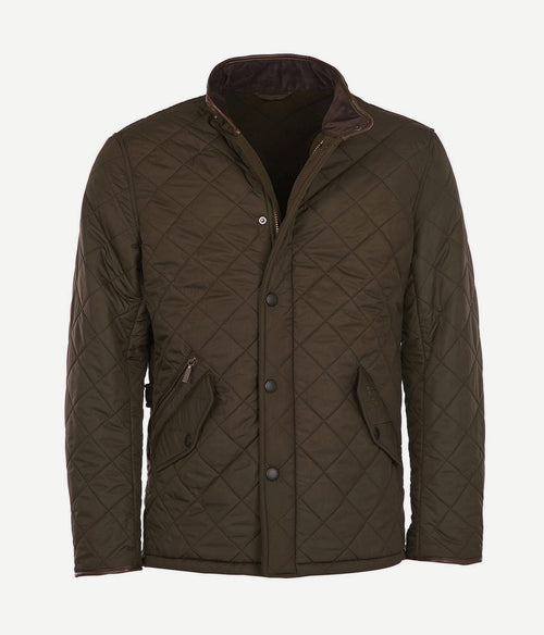 Barbour quilted jas powell olijf