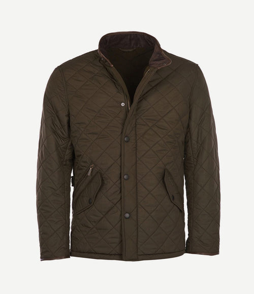 Quilted jas powell olijf