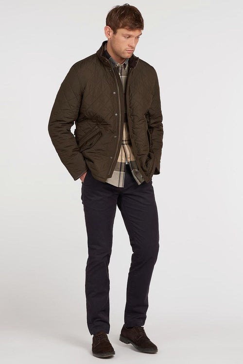 Barbour quilted jas powell olijf