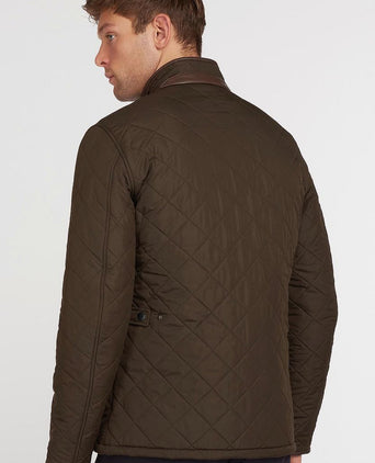 Quilted jas powell olijf