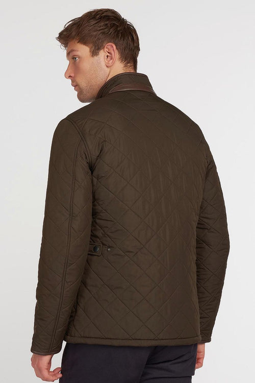 Barbour quilted jas powell olijf
