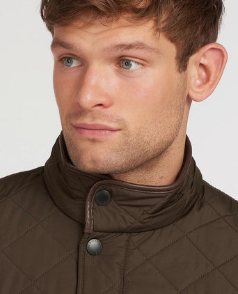 Quilted jas powell olijf