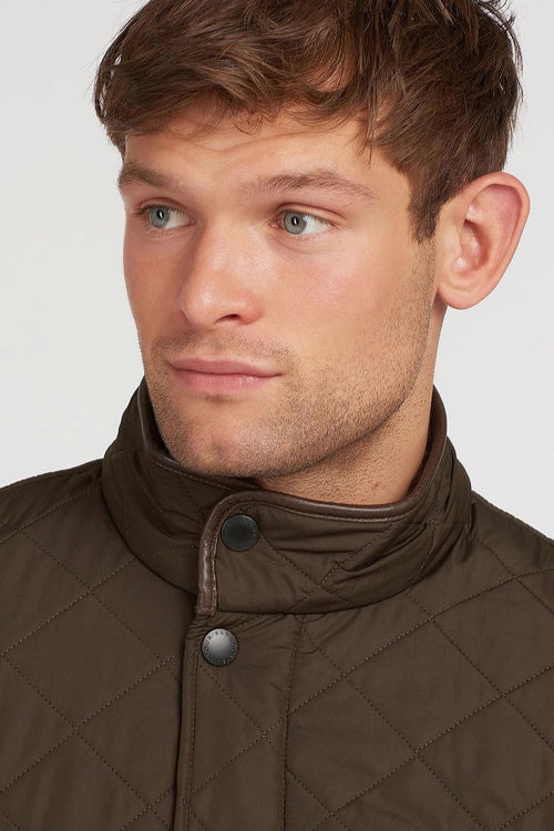 Barbour quilted jas powell olijf