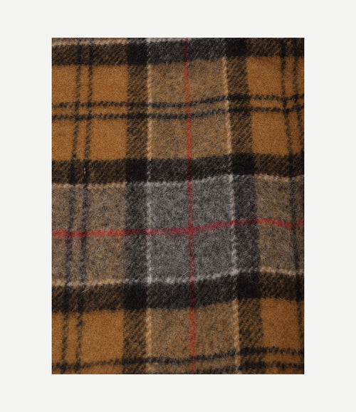 Sjaal tartan lamswol lichtbruin