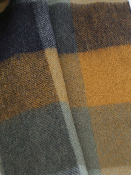 Sjaal tattersall blauw beige
