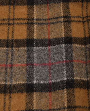 Sjaal tartan lamswol lichtbruin