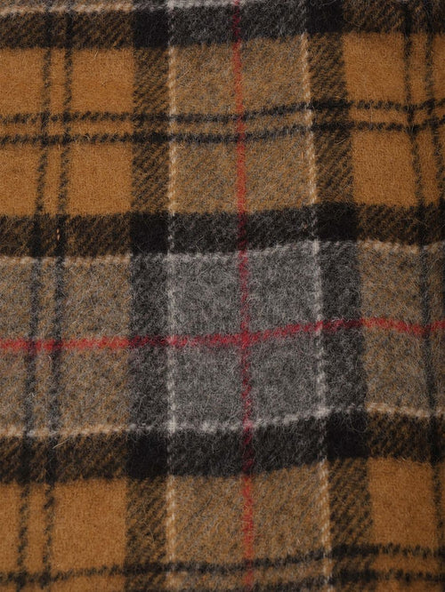 Sjaal tartan lamswol lichtbruin