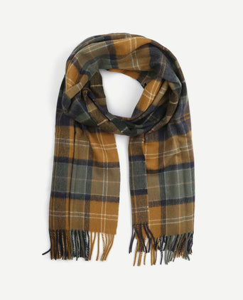 Sjaal patchwork tartan geel