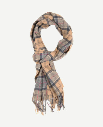 Sjaal tartan lamswol beige