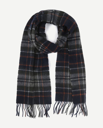 Barbour sjaal tartan lamswol grijs