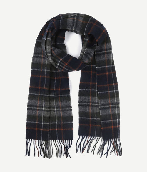 Barbour sjaal tartan lamswol grijs