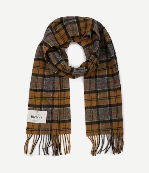 Sjaal tartan lamswol lichtbruin